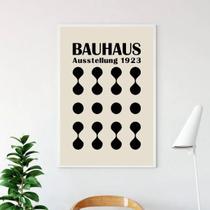 Quadro Bauhaus Ausstellung Preto E Bege 45X34Cm - Com Vidro