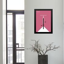 Quadro Bauhaus Bicicleta Rosa 45x34cm - com vidro Quadro Bauhaus Bicicleta Rosa 45x34cm - com vidro