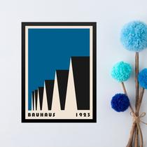 Quadro Bauhaus blue vintage poster - Factory Roofs 45x34cm