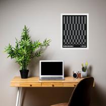 Quadro Bauhaus Cinza e Preto - Rolled Rectangles 24x18cm