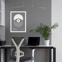 Quadro Bauhaus Cinza - Eclipse Eye 24x18cm - com vidro Quadro Bauhaus Cinza - Eclipse Eye 24x18cm - com vidro