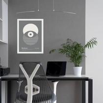 Quadro Bauhaus Cinza - Eclipse Eye 45X34Cm - Com Vidro Quadro Bauhaus Cinza - Eclipse Eye 45X34Cm - Com Vidro