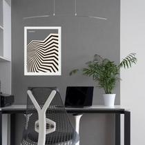 Quadro Bauhaus Cinza Preto - Angulos 45X34Cm - Com Vidro