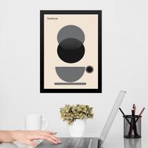 Quadro Bauhaus Cinza Preto Bege - Café 33X24Cm