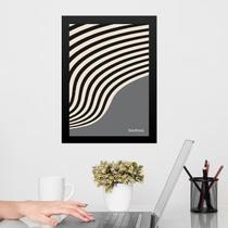Quadro Bauhaus Cinza Preto - Curved Sinuosity 45x34cm - com vidro Quadro Bauhaus Cinza Preto - Curved Sinuosity 45x34cm - com vidro