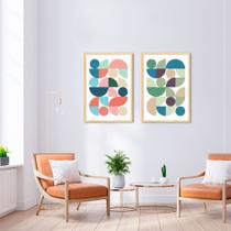 Quadro Bauhaus Colors 62x43 2-43x30 Caixa Marfim Moldura Caixa, Marfim