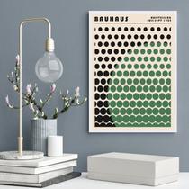 Quadro Bauhaus Green Vintage Graphic Poster 33x24cm - com vidro