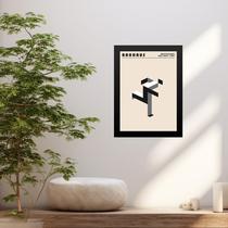 Quadro Bauhaus Grey Poster - Running Man 24x18cm - com vidro