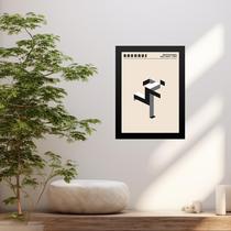 Quadro Bauhaus Grey Poster - Running Man 33X24Cm Quadro Bauhaus Grey Poster - Running Man 33X24Cm