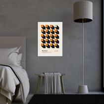 Quadro Bauhaus Laranja - Cubos 45X34Cm