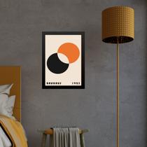 Quadro Bauhaus Laranja e Preto - Eclipse 33x24cm - com vidro Quadro Bauhaus Laranja e Preto - Eclipse 33x24cm - com vidro