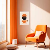 Quadro Bauhaus Laranja e Preto - xícara café 33x24cm