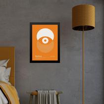Quadro Bauhaus Laranja - Olho Eclipse 45X34Cm - Com Vidro