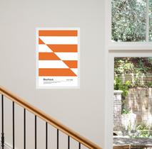 Quadro Bauhaus Laranja- Slipped Bands 33x24cm