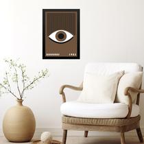 Quadro Bauhaus Marrom - Awakeful Lashes 33x24cm - com vidro