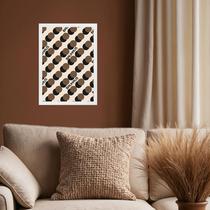 Quadro Bauhaus Marrom - Bolinhas 45x34cm - com vidro Quadro Bauhaus Marrom - Bolinhas 45x34cm - com vidro