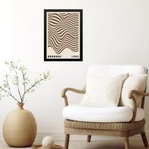 Quadro Bauhaus Marrom e Bege - Wall Wave 24x18cm - com vidro