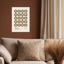 Quadro Bauhaus Marrom - Flores 45x34cm Quadro Bauhaus Marrom - Flores 45x34cm