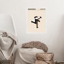 Quadro Bauhaus Marrom - Running Man 33x24cm Quadro Bauhaus Marrom - Running Man 33x24cm