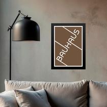 Quadro Bauhaus Marrom - Tipografia 45x34cm - com vidro Quadro Bauhaus Marrom - Tipografia 45x34cm - com vidro