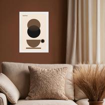Quadro Bauhaus Marrom - Xícara De Café 24x18cm - com vidro