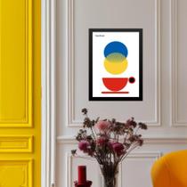 Quadro Bauhaus Multicolor - Xícara De Café 33X24Cm - Vidro Quadro Bauhaus Multicolor - Xícara De Café 33X24Cm - Vidro