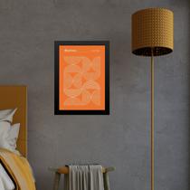 Quadro Bauhaus orange Laranja - Inverted Circles 24x18cm - com vidro