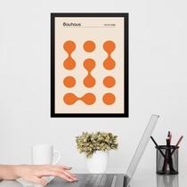 Quadro Bauhaus Orange Poster - Circles Drops 33X24Cm - Vidro