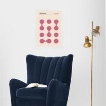 Quadro Bauhaus Pink Minimalist Graphic Poster 33X24Cm Vidro