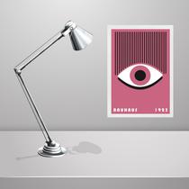 Quadro Bauhaus pink Poster - Awakeful Lashes 45x34cm - com vidro