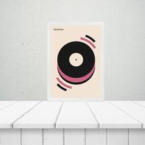 Quadro Bauhaus Pink Poster - Musical Happiness 45x34cm Quadro Bauhaus Pink Poster - Musical Happiness 45x34cm