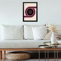 Quadro Bauhaus Pink Poster - Roll Disc 24X18Cm - Com Vidro Quadro Bauhaus Pink Poster - Roll Disc 24X18Cm - Com Vidro