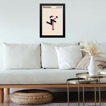 Quadro Bauhaus Pink Poster - Running Man 24X18Cm Quadro Bauhaus Pink Poster - Running Man 24X18Cm