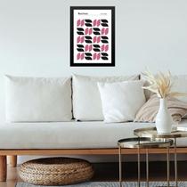 Quadro Bauhaus Poster - Minimalist Tears Pink 45X34Cm Vidro