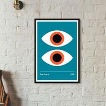 Quadro Bauhaus Poster Olhos - ul 33X24Cm - Com Vidro