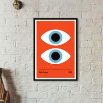 Quadro Bauhaus Poster Olhos - Vermelho 24x18cm - com vidro