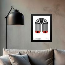 Quadro Bauhaus Preto e Vermelho - Olhos Arco íris 33x24cm