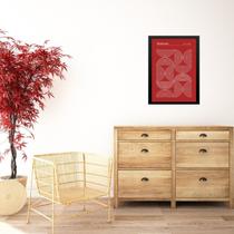 Quadro Bauhaus Red Modern Poster - Inverted Circles 33x24cm - com vidro Quadro Bauhaus Red Modern Poster - Inverted Circles 33x24cm - com vidro