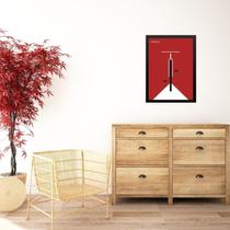 Quadro Bauhaus Red Vintage Minimalist Poster Bicycle 45X34Cm
