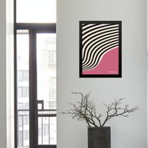 Quadro Bauhaus Rosa e Preto - Curvas 45x34cm Quadro Bauhaus Rosa e Preto - Curvas 45x34cm