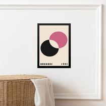 Quadro Bauhaus Rosa- Eclipsed Circles 33x24cm Quadro Bauhaus Rosa- Eclipsed Circles 33x24cm