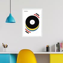 Quadro Bauhaus Vintage Multicolor - Musical Happiness 24x18cm - com vidro Quadro Bauhaus Vintage Multicolor - Musical Happiness 24x18cm - com vidro