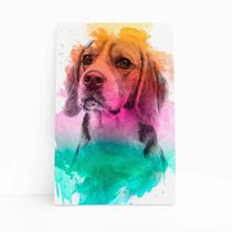 Quadro Beagle Cachorro Aquarela Tinta Canvas 60x40cm Quadro Beagle Cachorro Aquarela Tinta Canvas 60x40cm