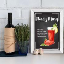 Quadro Bebida Bloody Mary 33x43cm Moldura Branca