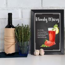 Quadro Bebida Bloody Mary 33x43cm Moldura Preta