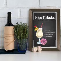 Quadro Bebida Piña Colada 33x43cm Moldura Marrom