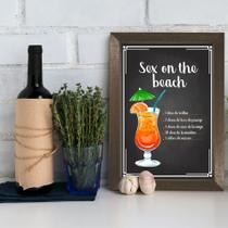 Quadro Bebida Sex on the Beach 22x32cm Moldura Marrom