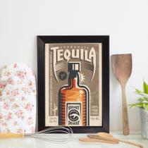 Quadro Bebida Vintage Tequila 22x32cm Moldura Preta