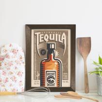 Quadro Bebida Vintage Tequila 33x43cm Moldura Marrom Quadro Bebida Vintage Tequila 33x43cm Moldura Marrom