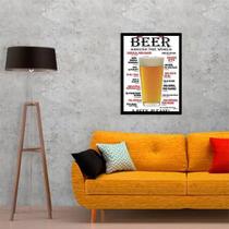 Quadro Beer Around The World 24X18Cm - Com Vidro